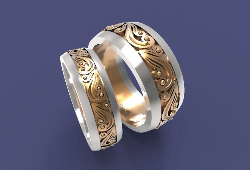 wedding bands 3D Print Model .c4d .max .obj .3ds .fbx .stl .blend 