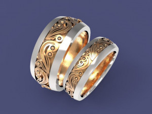 wedding bands Modelo de Impressão 3D