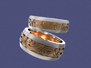 wedding bands Modelo de Impressão 3D