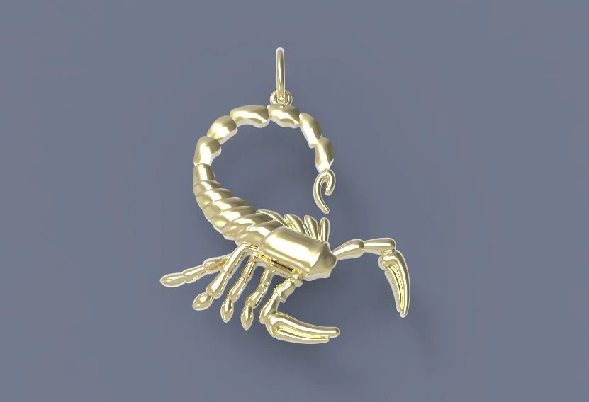 кулон скорпион 3D Принт Модель .c4d .max .obj .3ds .fbx .stl .blend 