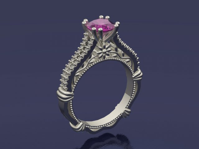 engagement ring 3Dプリントモデル .c4d .max .obj .3ds .fbx .stl .blend 