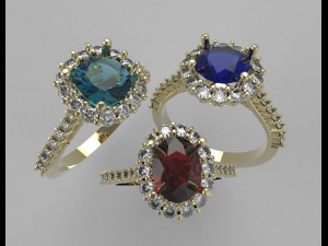 3 rings Modèles 3D en vedette