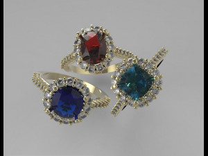 3 rings 3Dプリントモデル