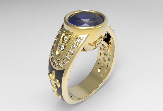 ring 3D Принт Модель .c4d .max .obj .3ds .fbx .stl .blend 