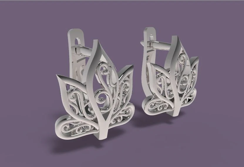 earrings 3D Print Model .c4d .max .obj .3ds .fbx .stl .blend 