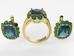 ring and earrings 3D 打印模型