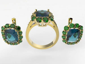ring and earrings 3D Print Model