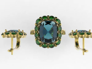 ring and earrings 3D Print Model