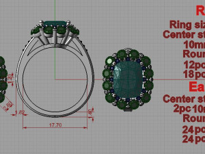 ring and earrings 3D 打印模型