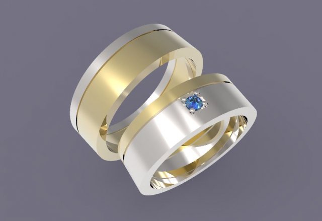 wedding rings 3Dプリントモデル .c4d .max .obj .3ds .fbx .stl .blend 