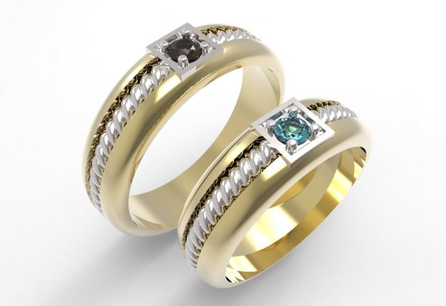 wedding bands 3D Print Model .c4d .max .obj .3ds .fbx .stl .blend