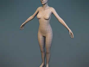malha base de personagem de corpo feminino Modelo 3D