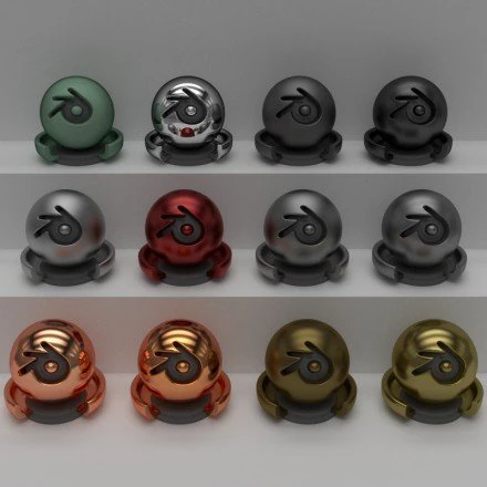 metal material pack for cycles 3D Model .c4d .max .obj .3ds .fbx .stl .blend 