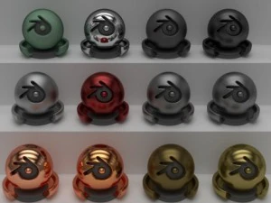 pacchetto materiale metallico per cicli Modello 3D