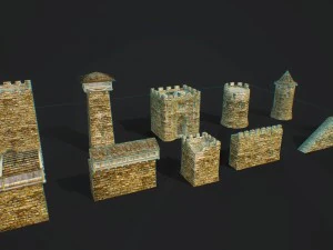stone castle pack 3D Model