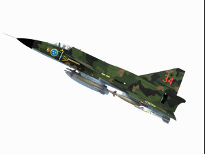 saab aj-37 viggen Modelo 3D