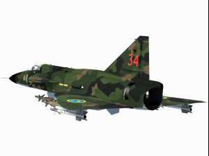 saab aj-37 viggen Modelo 3D