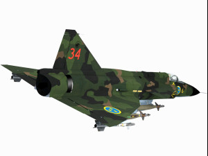 saab aj-37 viggen Modelo 3D