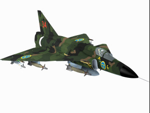 saab aj-37 viggen Modelo 3D