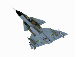 saab aj-37 viggen Modelo 3D