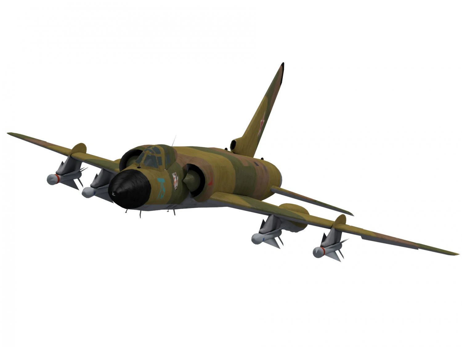 tupolev tu-128 fiddler 3D Model .c4d .max .obj .3ds .fbx .stl .blend 