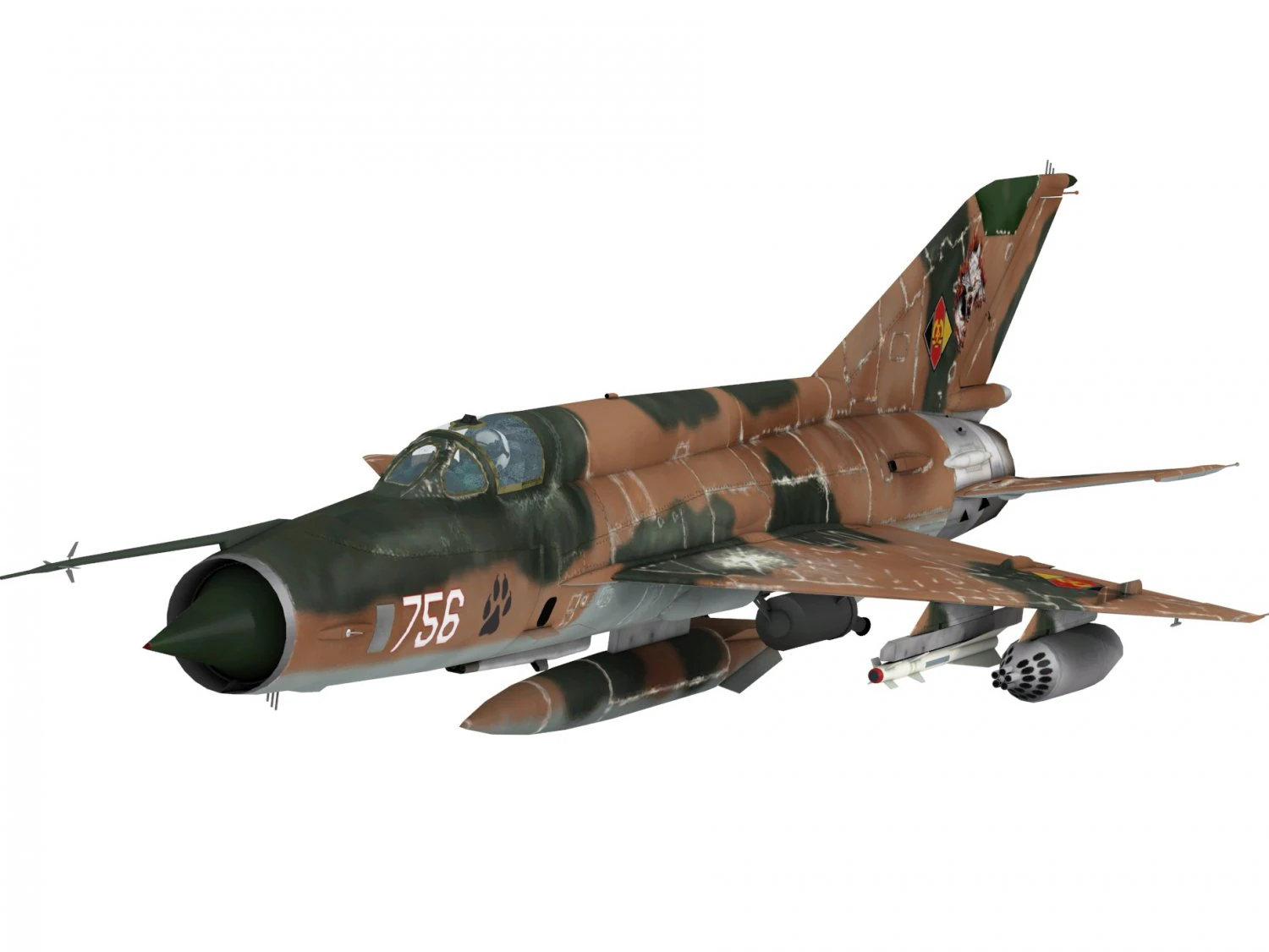 mikoyan gurevich mig-21 fishbed 3D Model .c4d .max .obj .3ds .fbx .stl .blend 