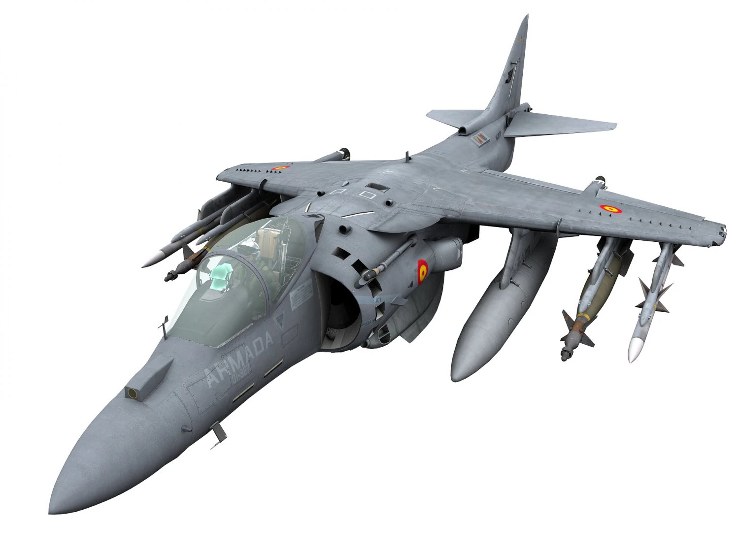 mcdonnell douglas av-8b harrier ii spanish armada 3D Model .c4d .max .obj .3ds .fbx .stl .blend 
