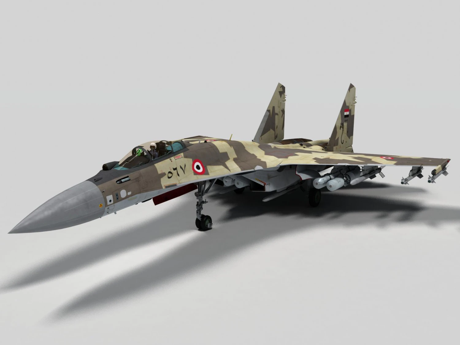 sukhoi su-35 flanker e egypt 3D Model .c4d .max .obj .3ds .fbx .stl .blend 