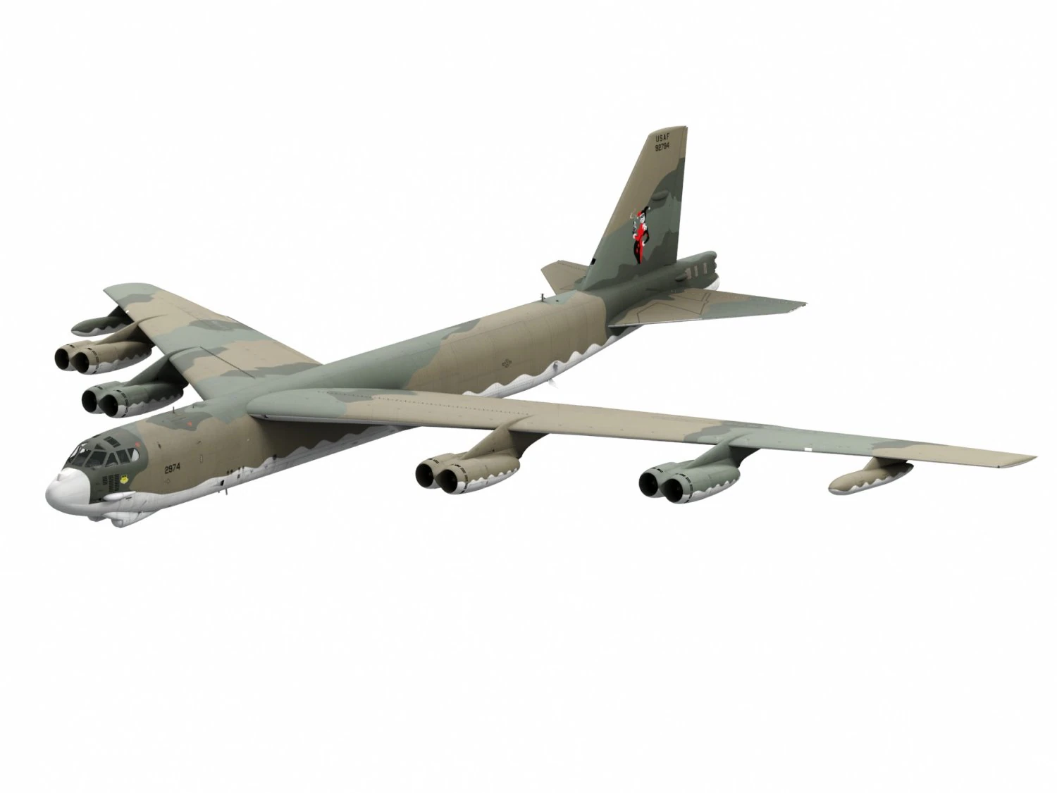 boeing b-52 stratofortress 3D Model .c4d .max .obj .3ds .fbx .stl .blend 