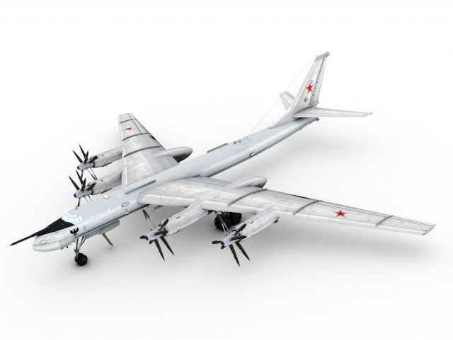 tupolev tu-95 bear 3D Model .c4d .max .obj .3ds .fbx .lwo .lw .lws