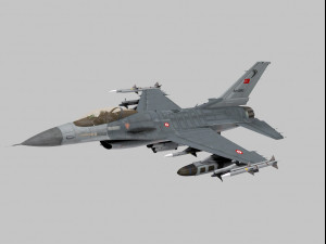 general dynamics f-16 fighting falcon block 40 turkish scheme 3D Model