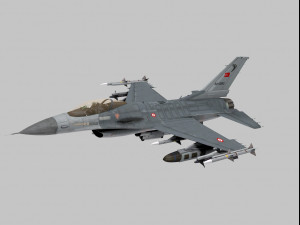 general dynamics f-16 fighting falcon block 40 turkish scheme 3D 모델