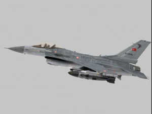 general dynamics f-16 fighting falcon block 40 turkish scheme 3D Model