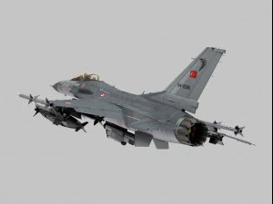 general dynamics f-16 fighting falcon block 40 turkish scheme 3D Model