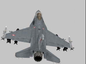 general dynamics f-16 fighting falcon block 40 turkish scheme Model 3D