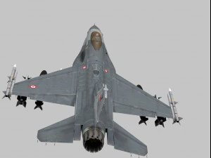 general dynamics f-16 fighting falcon block 40 turkish scheme 3D Model