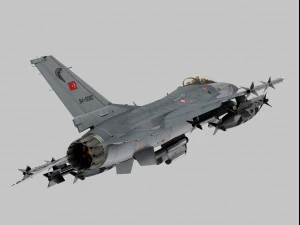 general dynamics f-16 fighting falcon block 40 turkish scheme 3D Model