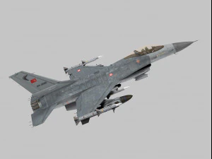 general dynamics f-16 fighting falcon block 40 turkish scheme 3D Model