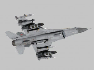 general dynamics f-16 fighting falcon block 40 turkish scheme 3D Model