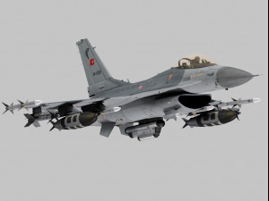 general dynamics f-16 fighting falcon block 40 turkish scheme Model 3D