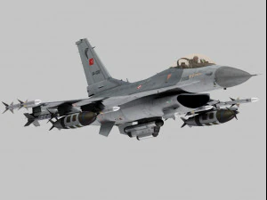 general dynamics f-16 fighting falcon block 40 turkish scheme 3D Model