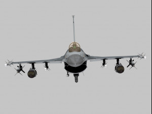 general dynamics f-16 fighting falcon block 40 turkish scheme Model 3D