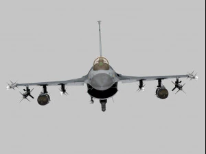 general dynamics f-16 fighting falcon block 40 turkish scheme 3D Model
