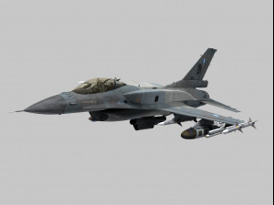 general dynamics f-16 fighting falcon block 52 greek scheme 3D Model