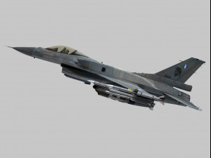 general dynamics f-16 fighting falcon block 52 greek scheme 3D Model