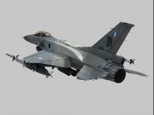 general dynamics f-16 fighting falcon block 52 greek scheme 3D Model