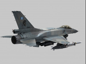 general dynamics f-16 fighting falcon block 52 greek scheme 3D Model