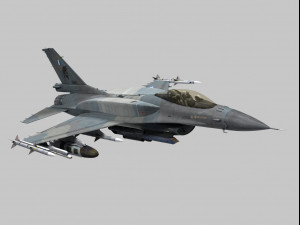 general dynamics f-16 fighting falcon block 52 greek scheme 3D Model