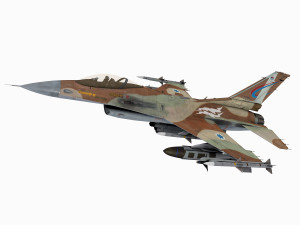 general dynamics f-16 fighting falcon block 30 israelian scheme 3D Model