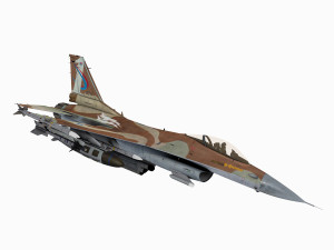 general dynamics f-16 fighting falcon block 30 israelian scheme Modello 3D